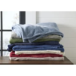 L.L.Bean Wicked Plush Throw, Bayside Blue Heather, Large (1000199243)