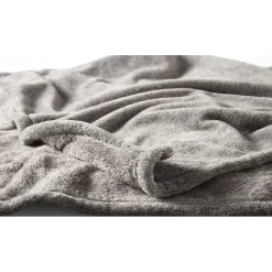L.L.Bean Wicked Plush Throw, Large, Charcoal Gray Heather (1000095161)
