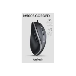 Logitech Advanced Ergonomic Ambidextrous Optical USB Mouse, Black (910-007476)