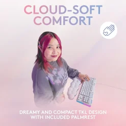 Logitech Aurora G713 Ergonomic Mechanical Gaming Keyboard, White Mist (920-010413)