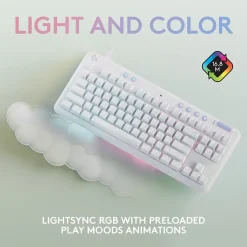 Logitech Aurora G713 Ergonomic Mechanical Gaming Keyboard, White Mist (920-010413)