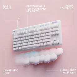Logitech Aurora G713 Ergonomic Mechanical Gaming Keyboard, White Mist (920-010413)