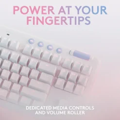 Logitech Aurora G715 Wireless Ergonomic Gaming Keyboard, White Mist (920-010453)