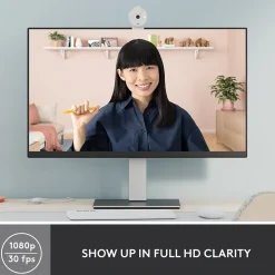 Logitech Brio 300 Full HD 1080p Webcam, 2 Megapixels, Off-White (960-001441)