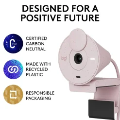 Logitech Brio 300 Full HD 1080p Webcam, 2 Megapixels, Rose (960-001447)
