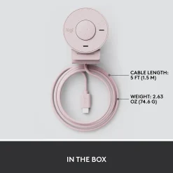 Logitech Brio 300 Full HD 1080p Webcam, 2 Megapixels, Rose (960-001447)