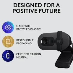 Logitech Brio 105 Full HD 1080p Webcam, 2 Megapixels, Black (960-001579)