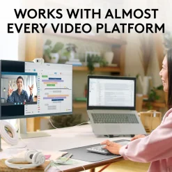 Logitech Brio 100 HD 1080p Webcam, 2 Megapixels, Off-White (960-001616)