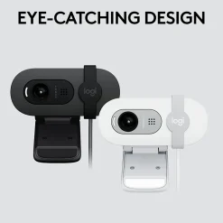 Logitech Brio 100 HD 1080p Webcam, 2 Megapixels, Off-White (960-001616)