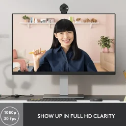 Logitech Brio 300 HD 1080p Webcam, 2 Megapixels, Graphite (960-001497)