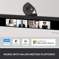 Logitech Brio 300 HD 1080p Webcam, 2 Megapixels, Graphite (960-001497)