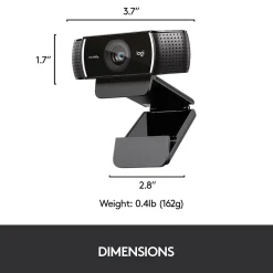 Logitech C922 Pro Stream Webcam 1080P Camera for HD Video Streaming, Black (960-001087)