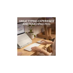 Logitech Casa Pop-Up Desk Work From Home Kit: Laptop Stand, Keyboard, Touchpad & Storage, Nordic Calm (920-011238)