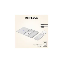 Logitech Casa Pop-Up Desk Work From Home Kit: Laptop Stand, Keyboard, Touchpad & Storage, Nordic Calm (920-011238)