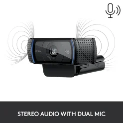Logitech C920S Pro 1080p HD Webcam, Black (960-001257)