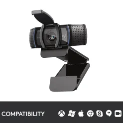 Logitech C920S Pro 1080p HD Webcam, Black (960-001257)