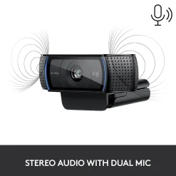 Logitech C920S Pro 1080p HD Webcam, Black (960-001257)