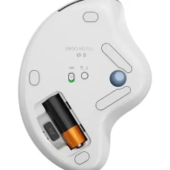 Logitech Ergo M575S Wireless Ergonomic Optical USB Mouse, Off-White/Blue (910-007028)