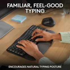 Logitech Ergo Series Wave Keys Wireless Ergonomic Keyboard, Graphite (920-011898)