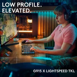 Logitech G Series G915 X LIGHTSPEED TKL Wireless Tactile Gaming Keyboard, Black (920-012715)