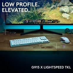 Logitech G Series G915 X LIGHTSPEED TKL Wireless Tactile Gaming Keyboard, White (920-012732)