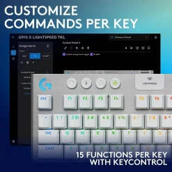Logitech G Series G915 X LIGHTSPEED TKL Wireless Tactile Gaming Keyboard, White (920-012732)