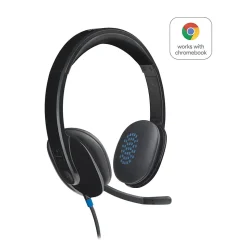 Logitech H540 Computer HD Headset, Over-the-Head, Black (981-000510)