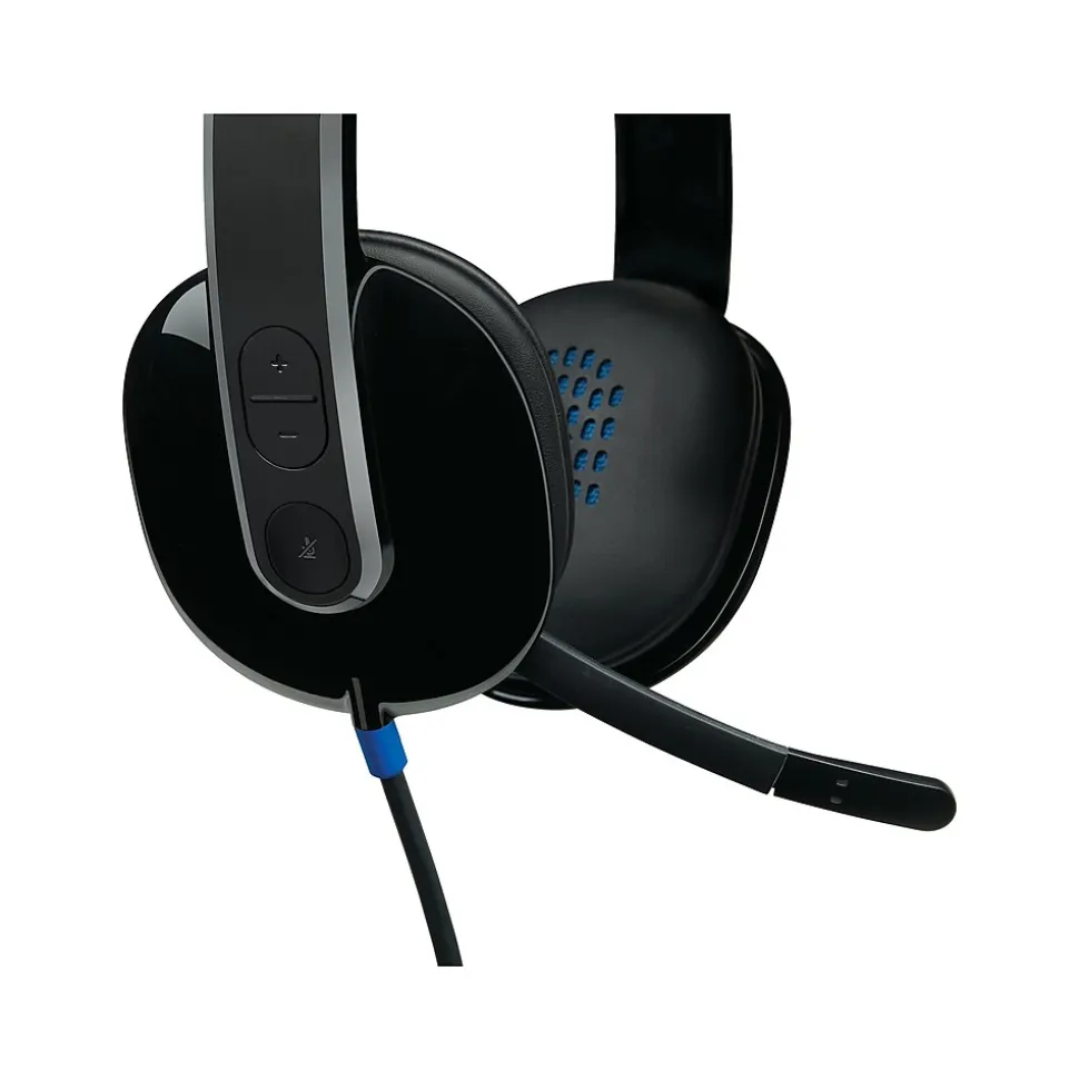 Logitech H540 Computer HD Headset, Over-the-Head, Black (981-000510)