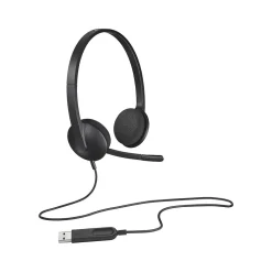 Logitech H340 Computer Headset, Over-the-Head, Black (981-000507)