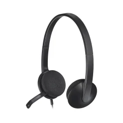 Logitech H340 Computer Headset, Over-the-Head, Black (981-000507)