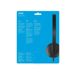 Logitech H340 Computer Headset, Over-the-Head, Black (981-000507)