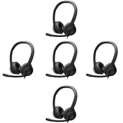 Logitech H390 Computer Headset, Over-the-Head, Black, 5/Pack (Logi981-5pk-VB)