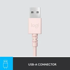 Logitech H390 Noise Canceling Stereo Headset, Rose (981-001280)