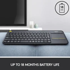 Logitech K400 Plus Wireless Touch Keyboard, Dark Gray (920-007119)