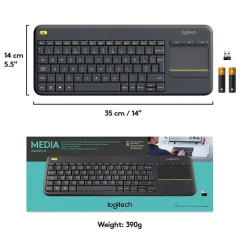 Logitech K400 Plus Wireless Touch Keyboard, Dark Gray (920-007119)