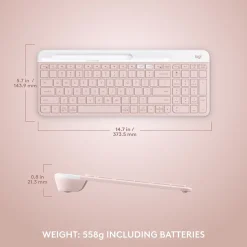 Logitech K585 Slim Multi-Device Wireless Keyboard, Rose (920-011477)