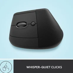 Logitech Lift Left Wireless Left-Handed Optical USB Mouse, Graphite (910-006467)