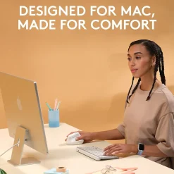 Logitech Lift Vertical Ergonomic Wireless Optical Mouse for Mac, White (910-006471)