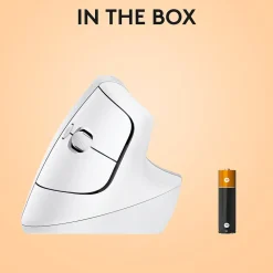 Logitech Lift Vertical Ergonomic Wireless Optical Mouse for Mac, White (910-006471)