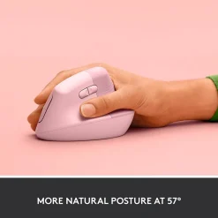 Logitech Lift Wireless Ergonomic Vertical Optical Bluetooth & USB Mouse, Rose (910-006472)