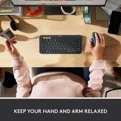 Logitech M575 Ergonomic Wireless Trackball USB Mouse, Off-White (910-005868)