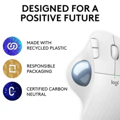 Logitech M575 Ergonomic Wireless Trackball USB Mouse, Off-White (910-005868)