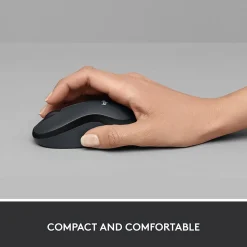 Logitech M220 Silent Wireless Ambidextrous Optical Mouse, Graphite (910-006127)