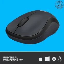 Logitech M220 Silent Wireless Ambidextrous Optical Mouse, Graphite (910-006127)
