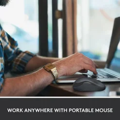 Logitech M220 Silent Wireless Ambidextrous Optical Mouse, Graphite (910-006127)