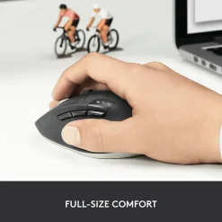 Logitech M720 TRIATHLON Wireless Ergonomic Optical Bluetooth & USB Mouse, Black (910-004790)