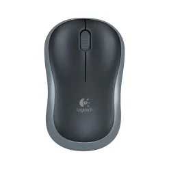 Logitech M185 Wireless Ambidextrous Optical USB Mouse, Swift Grey (910-002225)