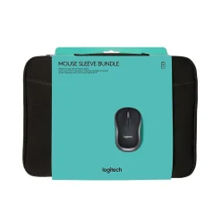 Logitech M185 Wireless Ambidextrous Optical Mouse with Laptop Sleeve, Black (910-004806)