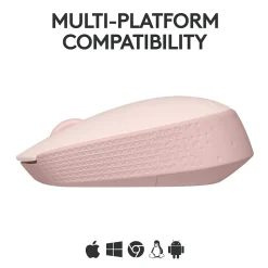 Logitech M170 Wireless Ambidextrous Optical Mouse, Rose (910-006862)