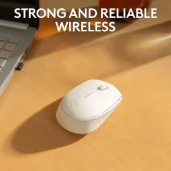 Logitech M170 Wireless Ambidextrous Optical Mouse, Off-White (910-006864)